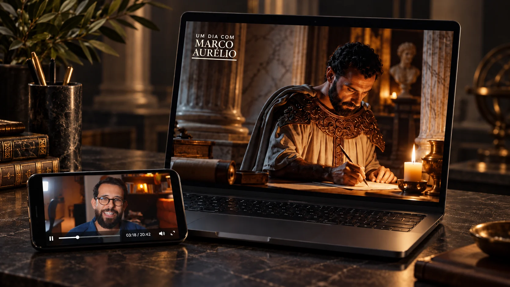 Capa da websérie Um Dia Com Marco Aurélio